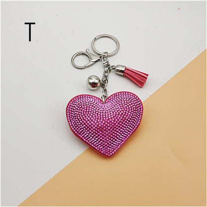 Heart Crystal Rhinestone Keyring