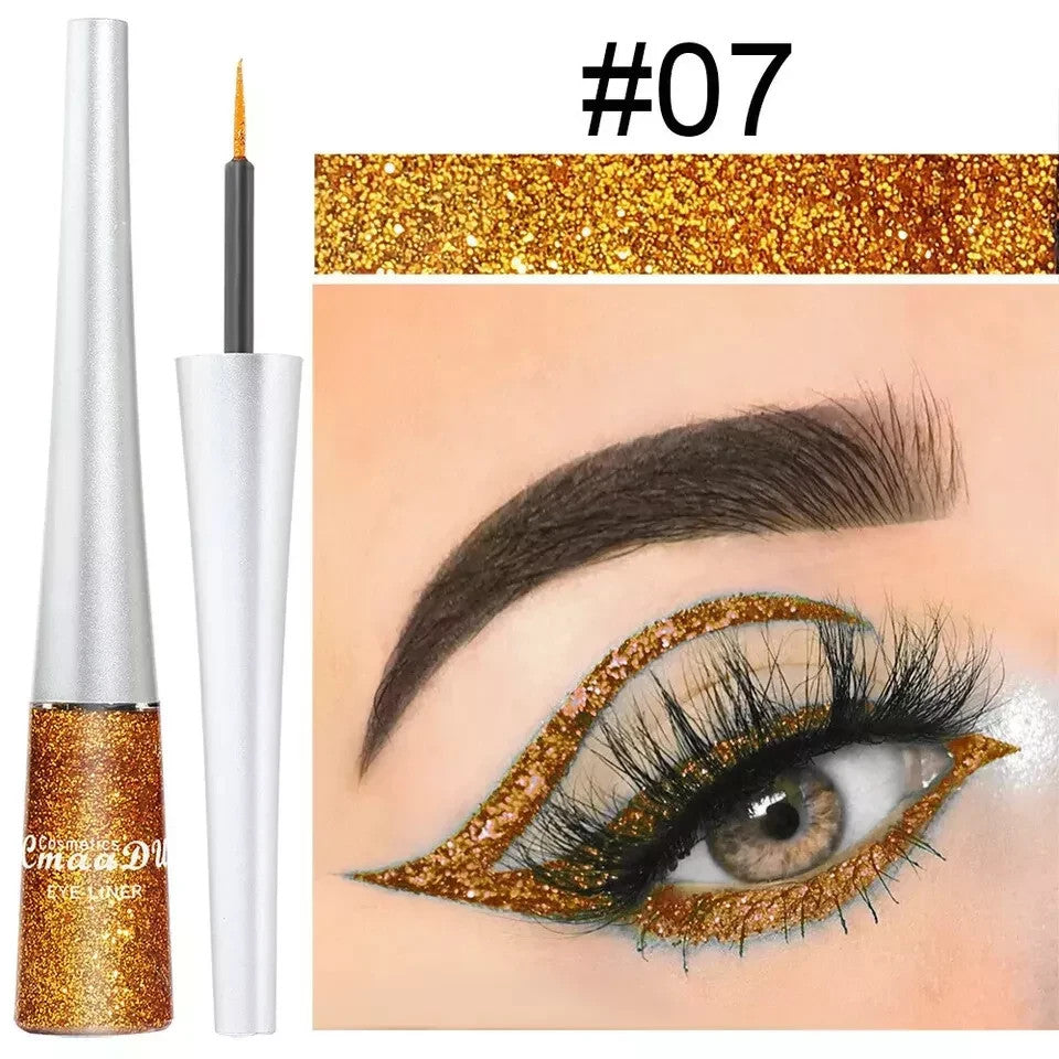 Waterproof Glitter Liquid Eyeliner Long Wear Shimmer Eye Makeup Beauty Cosmetic