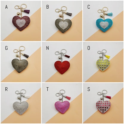 Heart Crystal Rhinestone Keyring