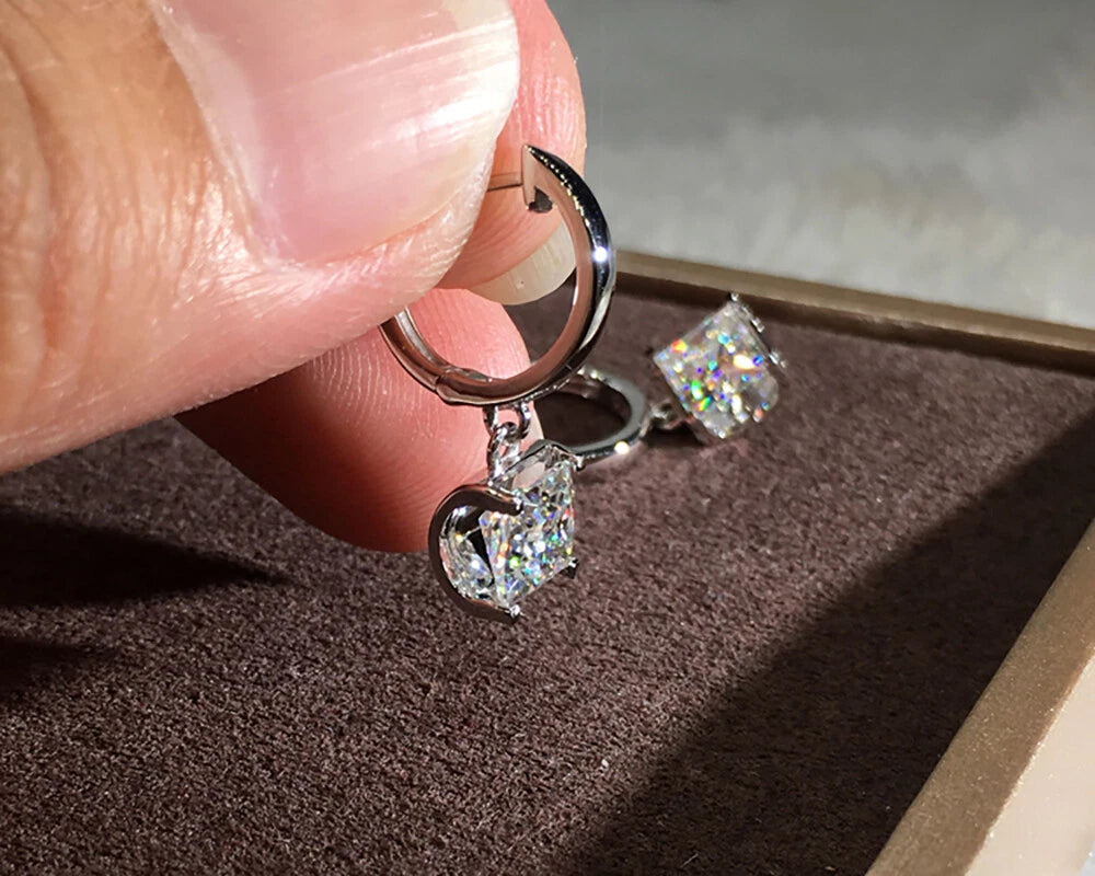 Square Zircon Hanging Earrings KK Labib