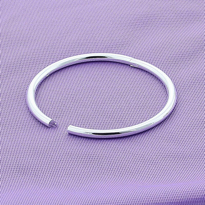925 Silver Bracelet Plain Glassy Silver Bangles For Women Party Jewelry Gift