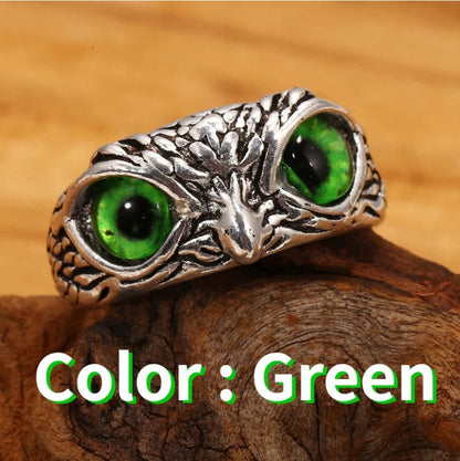 Open Adjustable Retro Devil Eye owl Ring KK Labib