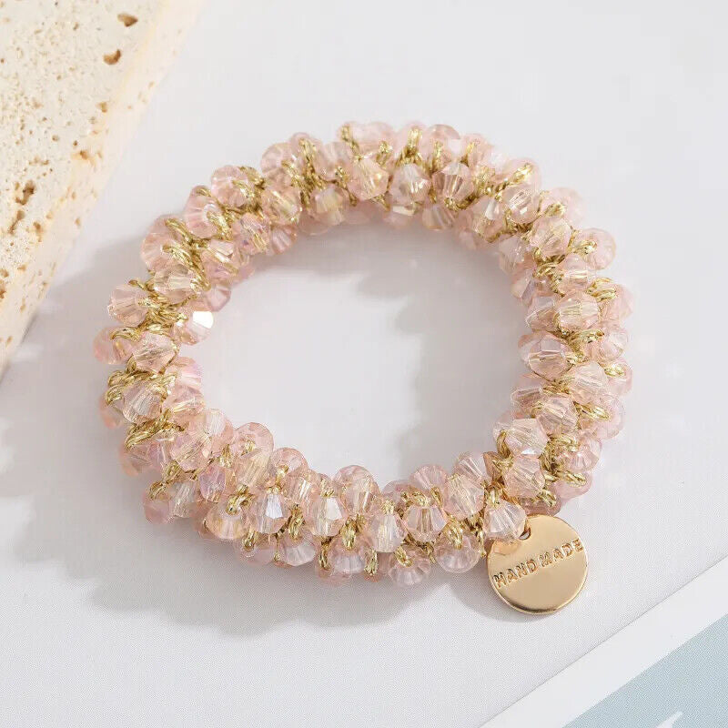 Crystal Pearl Elastic Rope Ponytail Hair Band