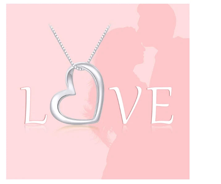 Crystal Heart Pendant Chain Necklace