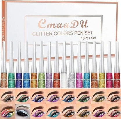 Waterproof Glitter Liquid Eyeliner Long Wear Shimmer Eye Makeup Beauty Cosmetic