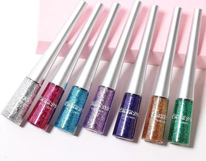 Waterproof Glitter Liquid Eyeliner Long Wear Shimmer Eye Makeup Beauty Cosmetic