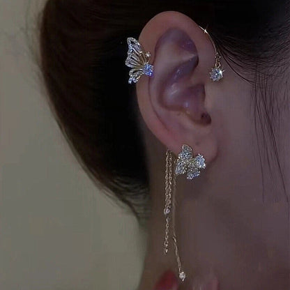 Diamond Butterfly Ear Clip Earring KK Labib