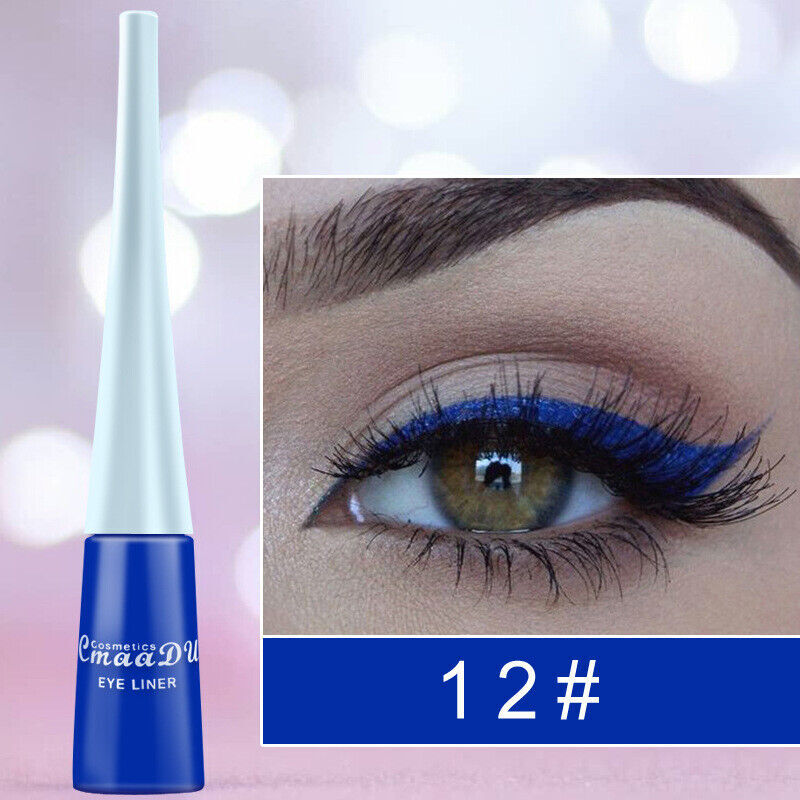 Waterproof Liquid Eyeliner Beauty Matte Glitter Pen Pencil Makeup 33 Colors UK