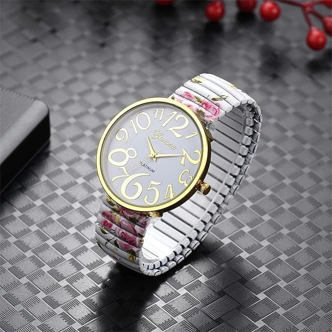 Printed Colorful Elastic Band Watch KK Labib