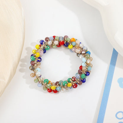 Crystal Pearl Elastic Rope Ponytail Hair Band