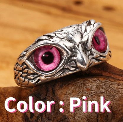 Open Adjustable Retro Devil Eye owl Ring KK Labib