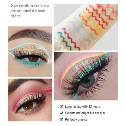 Waterproof Matte Liquid Eyeliner 20 Colors Pen Long Lasting Eye Makeup HANDAIYAN