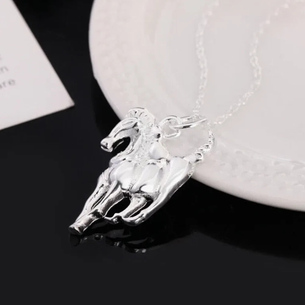 Horse Filled Pendant Necklace