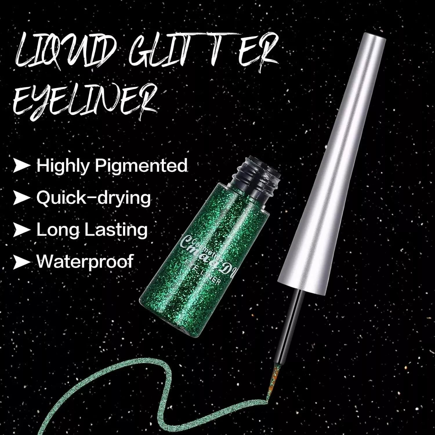 Waterproof Glitter Liquid Eyeliner Long Wear Shimmer Eye Makeup Beauty Cosmetic
