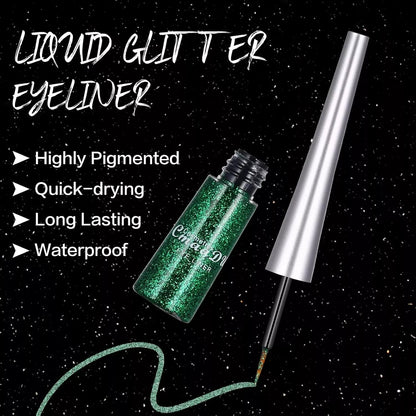 Waterproof Glitter Liquid Eyeliner Long Wear Shimmer Eye Makeup Beauty Cosmetic