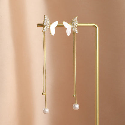 Hanging Tassel Drop Stud Earrings