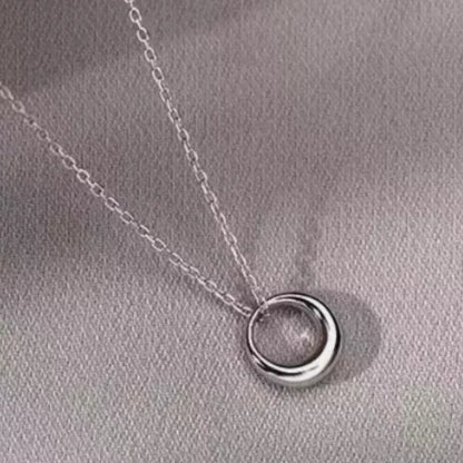 Silver Round Chain , Silver Circle Pendant , Round Pendant , Sterling Hoop Chain