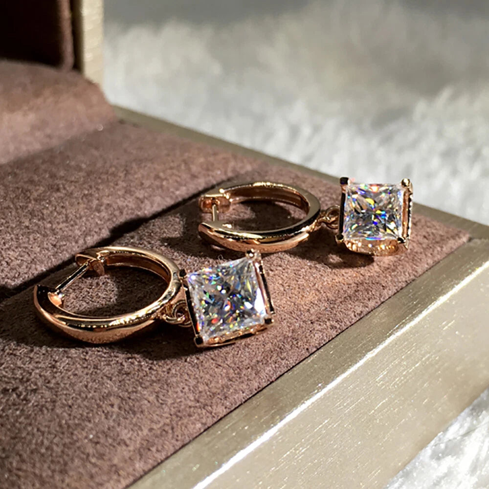 Square Zircon Hanging Earrings KK Labib