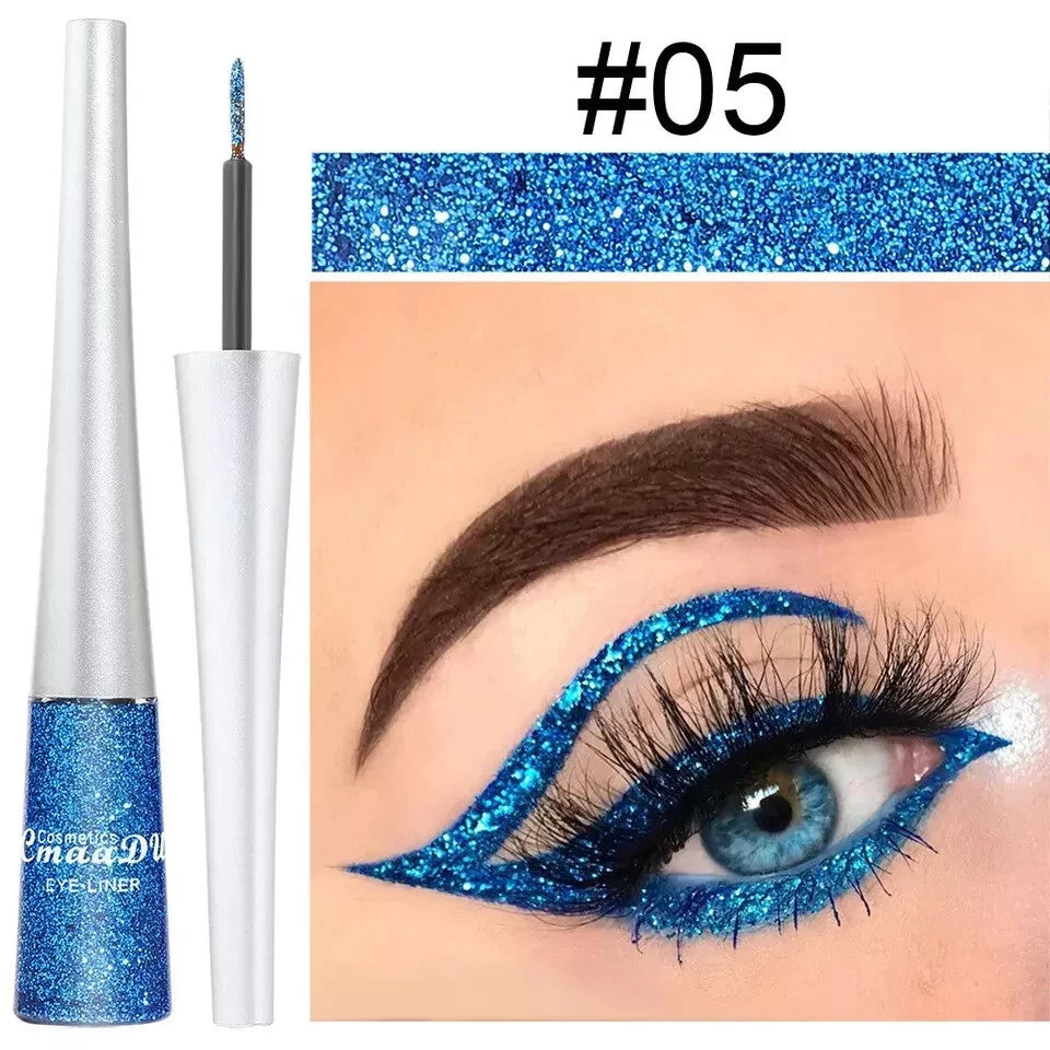 Waterproof Glitter Liquid Eyeliner Long Wear Shimmer Eye Makeup Beauty Cosmetic