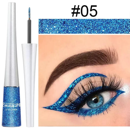 Waterproof Glitter Liquid Eyeliner Long Wear Shimmer Eye Makeup Beauty Cosmetic