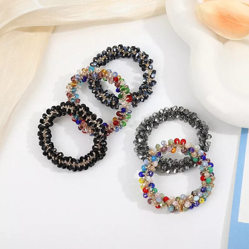 Crystal Pearl Elastic Rope Ponytail Hair Band