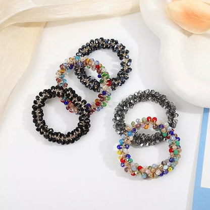 Crystal Pearl Elastic Rope Ponytail Hair Band