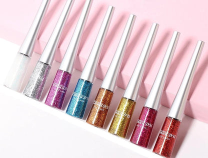 Waterproof Glitter Liquid Eyeliner Long Wear Shimmer Eye Makeup Beauty Cosmetic