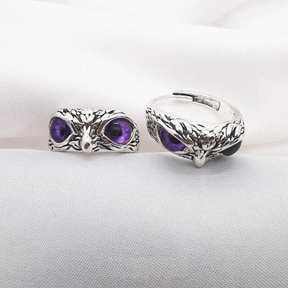 Open Adjustable Retro Devil Eye owl Ring KK Labib