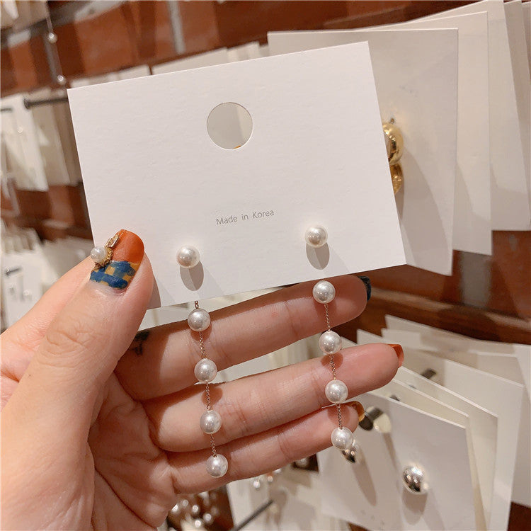 Hanging Tassel Drop Stud Earrings