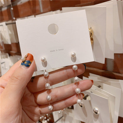 Hanging Tassel Drop Stud Earrings