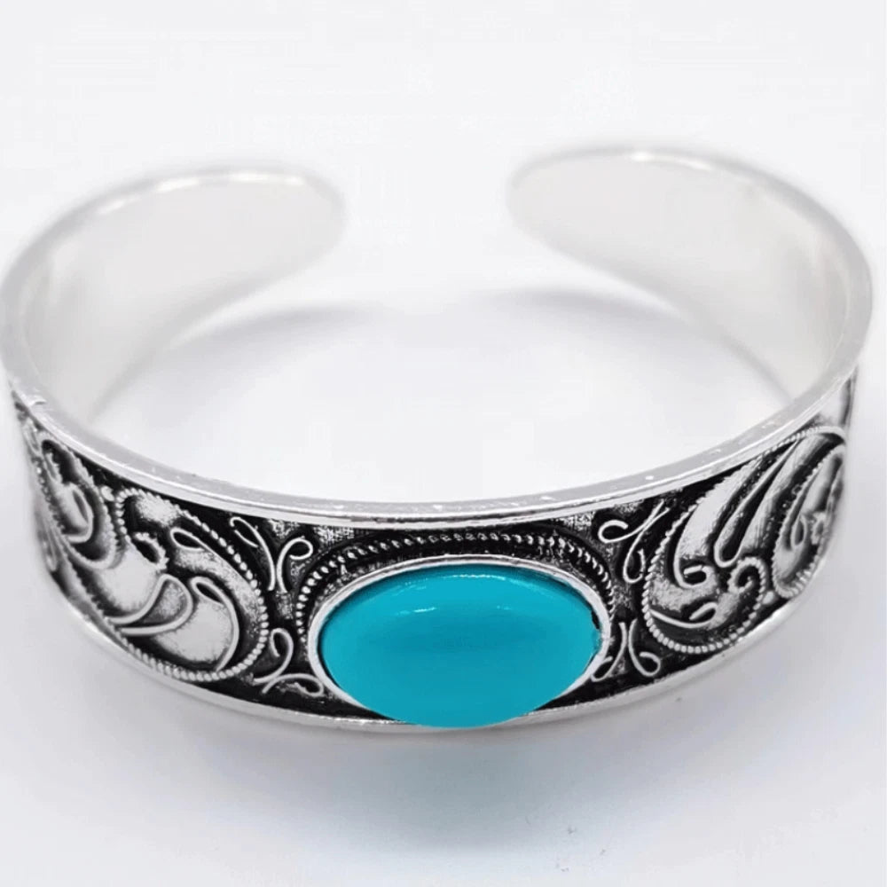 . Retro Turquoise Open Bracelet. KK Labib