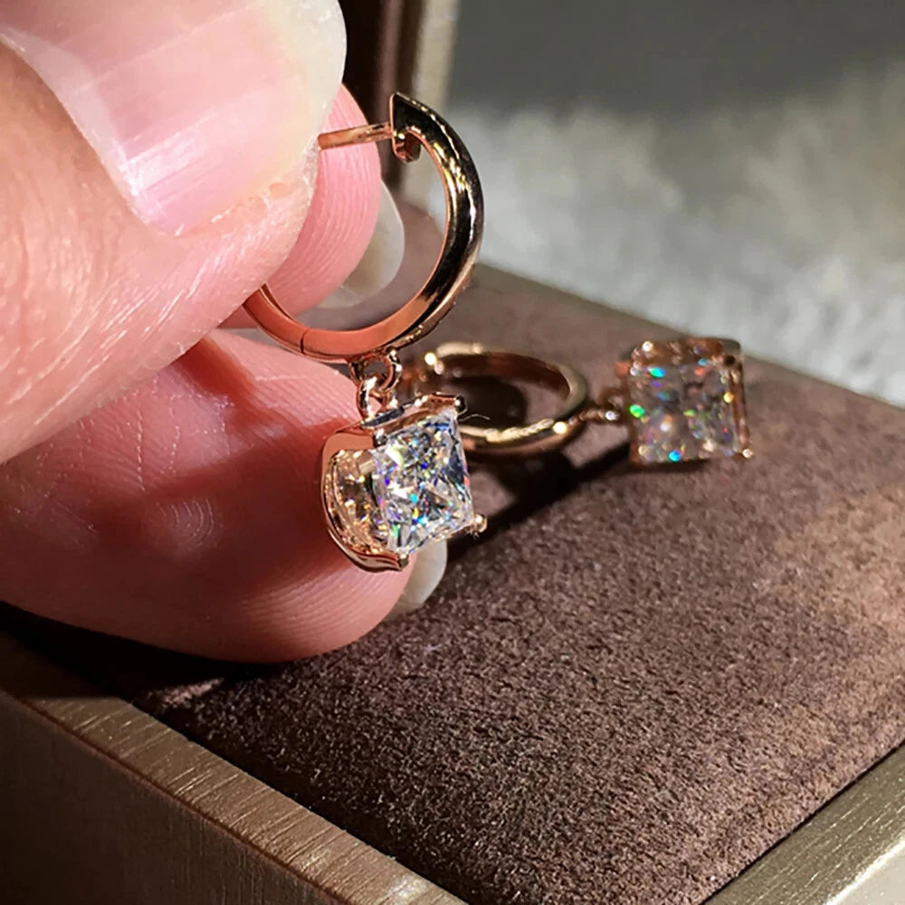 Square Zircon Hanging Earrings KK Labib