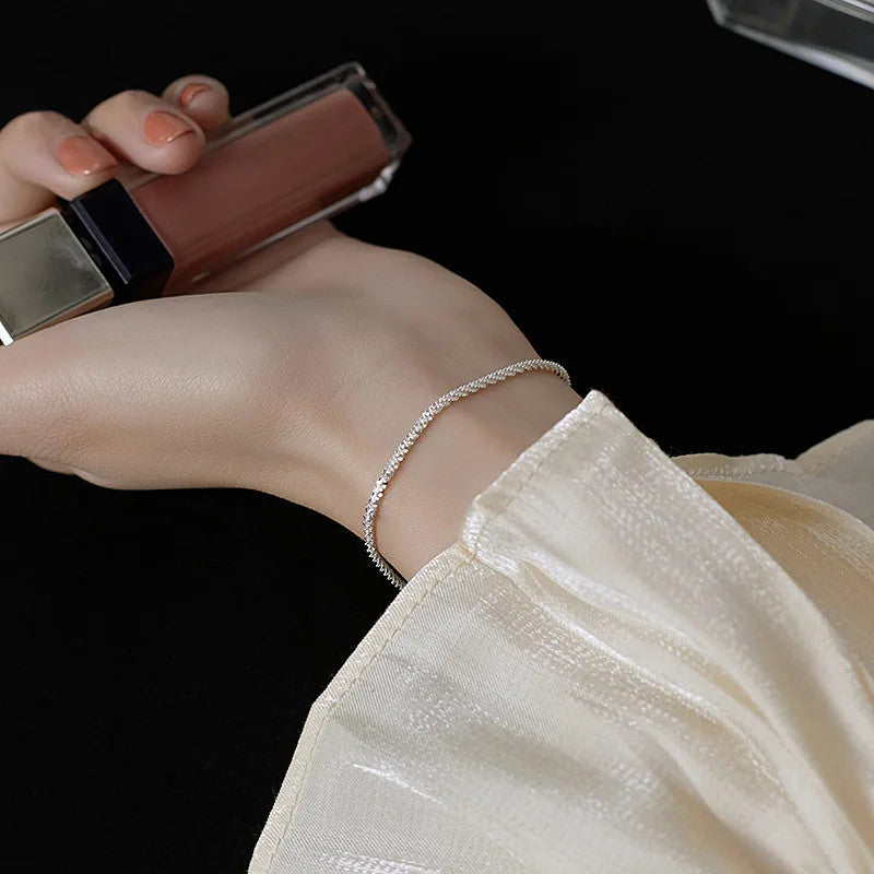 Gypsophila Clavicle Chain Necklace and Bracelet Set