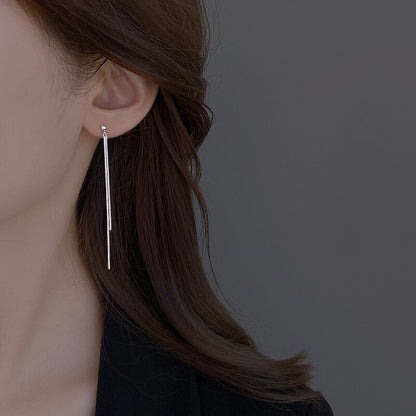 Hanging Tassel Drop Stud Earrings