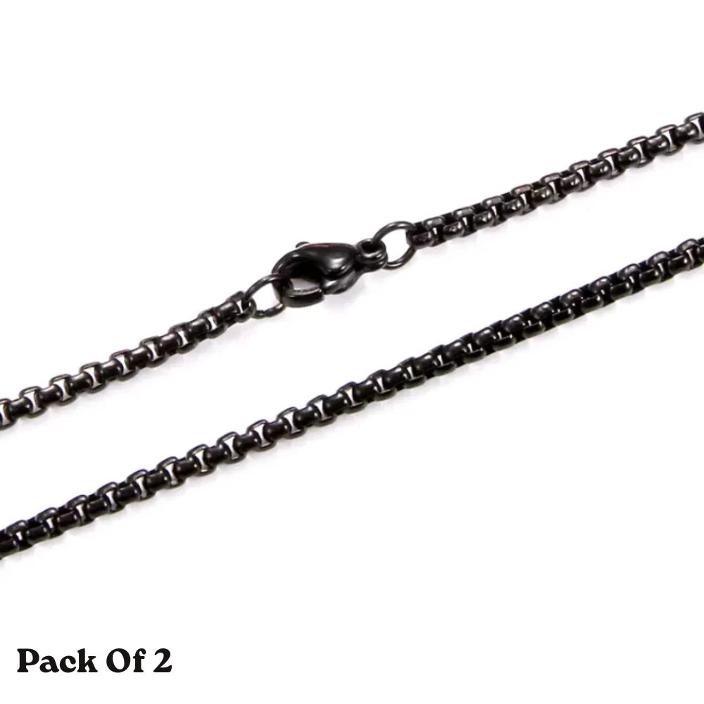 925 Stainless Steel Multicolor Pearl Box Chain Necklace Unisex KK Labib