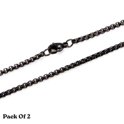 925 Stainless Steel Multicolor Pearl Box Chain Necklace Unisex KK Labib