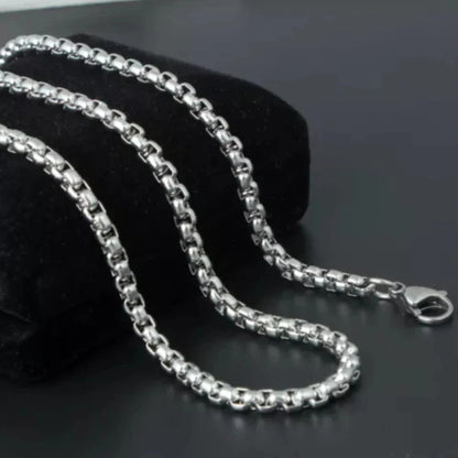 925 Stainless Steel Multicolor Pearl Box Chain Necklace Unisex KK Labib