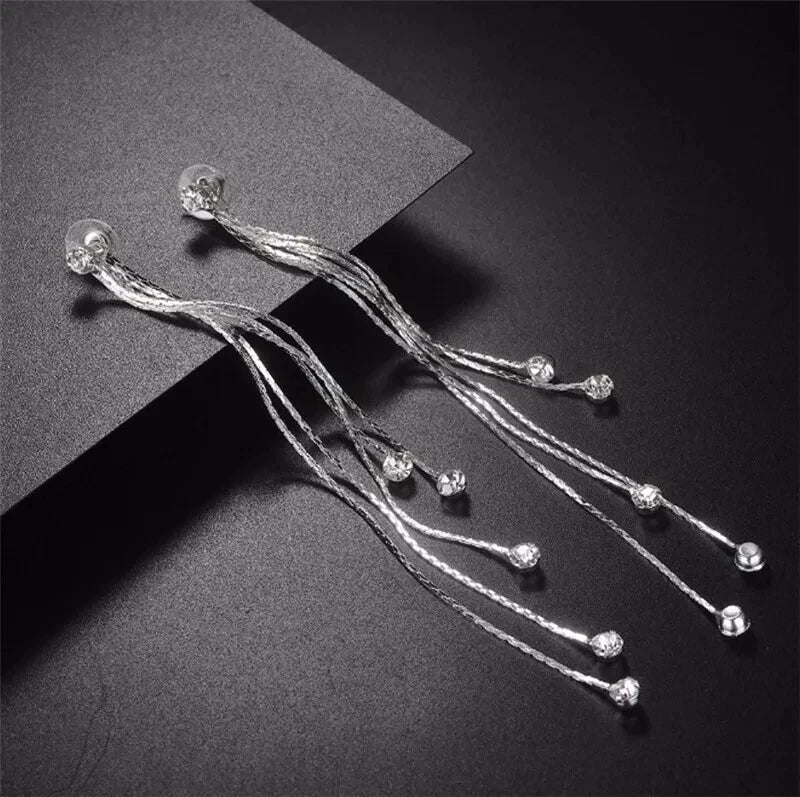 Long Chain Tassel Drop Dangle Earrings