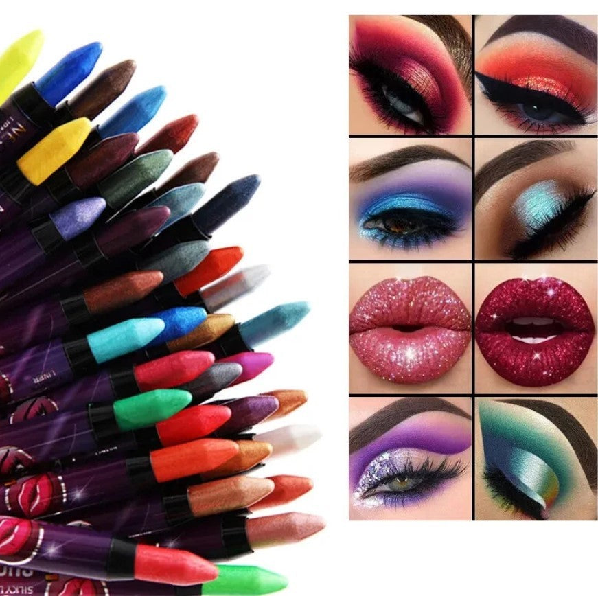 Smooth Blend able Beauty Cosmetic Tool Eyeshadow & Lipstick Pen 2 in 1 Dual Gift