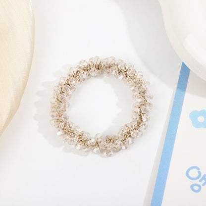 Crystal Pearl Elastic Rope Ponytail Hair Band