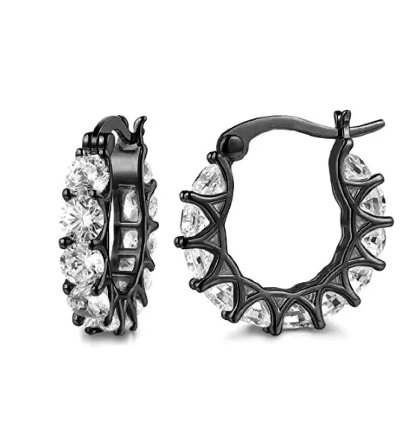 Cubic Zirconia Huggie Hoop Earrings