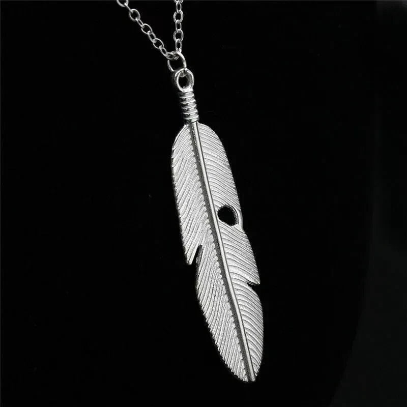 Feather Leaf Pendant Necklace. KK Labib
