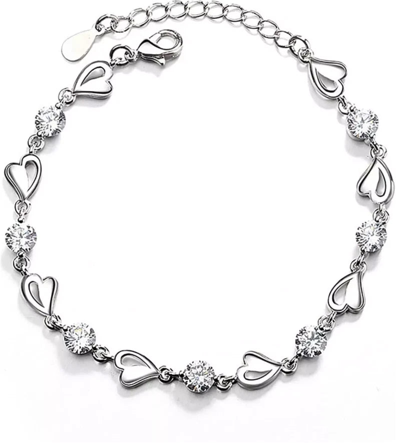 Love Heart Linked Bracelet