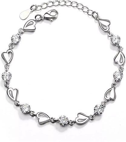 Love Heart Linked Bracelet