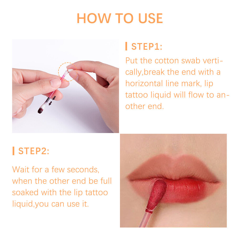 20 New Cotton Swab Disposable Lip Stain Tattoo Lipstick Set Waterproof Lip Gloss