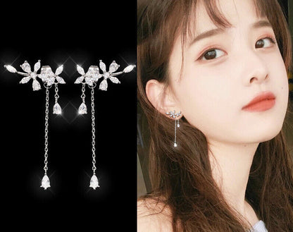 Hanging Tassel Drop Stud Earrings
