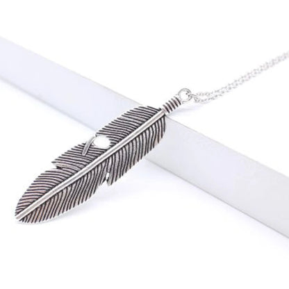 Feather Leaf Pendant Necklace. KK Labib