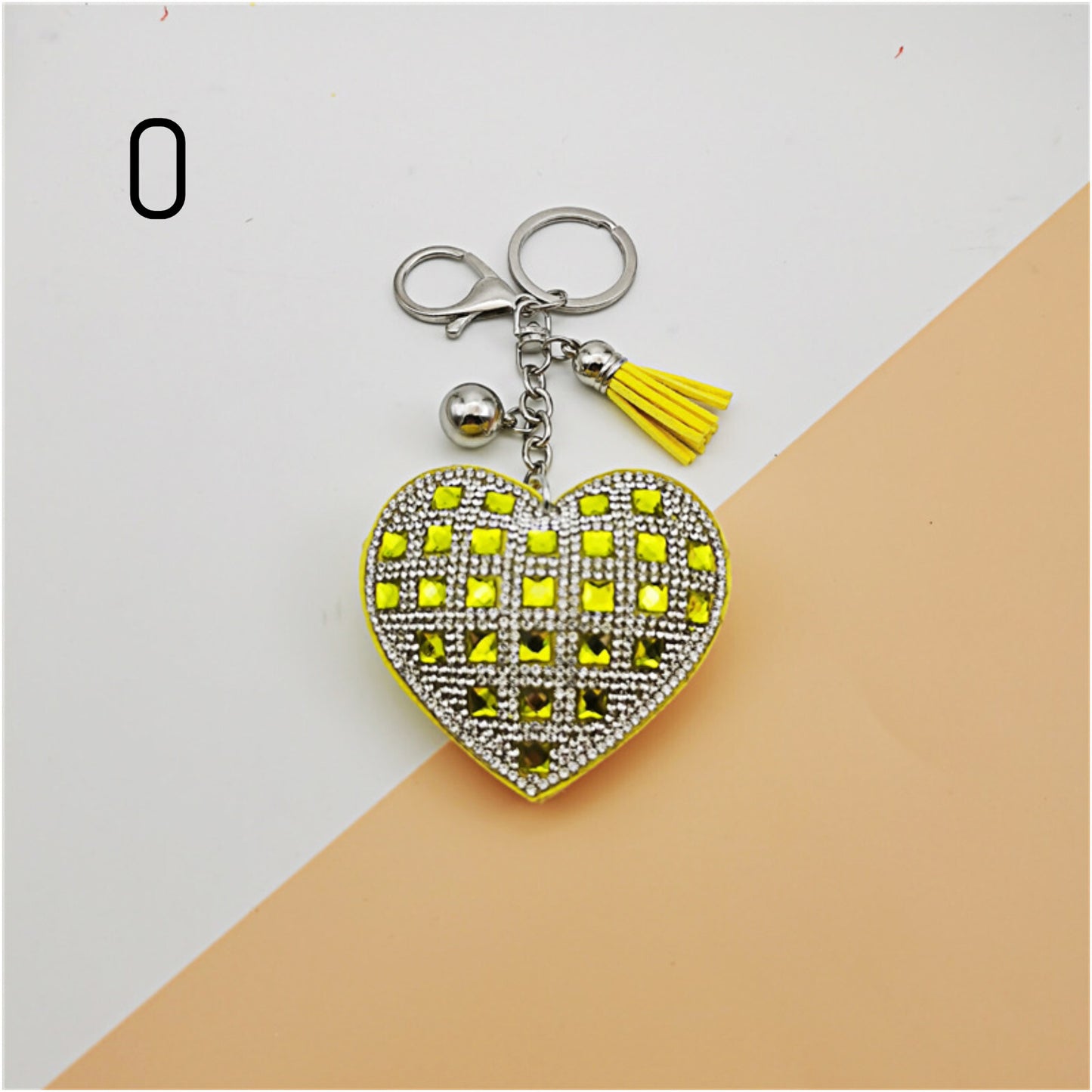 Heart Crystal Rhinestone Keyring