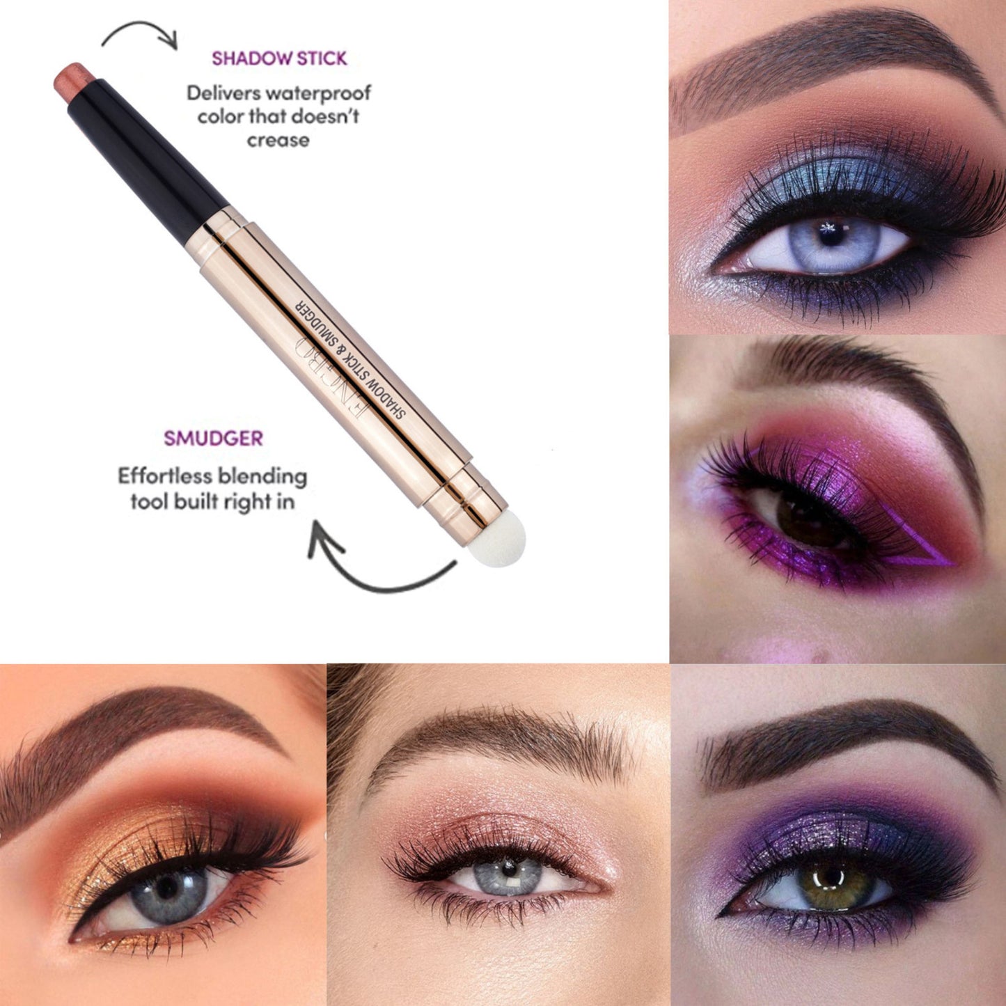 Glitter Shimmer Eyeshadow Stick Cream Long Lasting Waterproof Non-Smudge Makeup