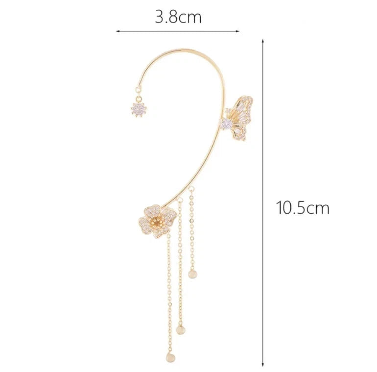 Diamond Butterfly Ear Clip Earring KK Labib
